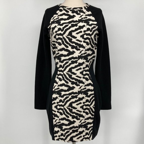 H&M - 8 - Black and White Color Block Sheath Dress - Picture 1 of 4